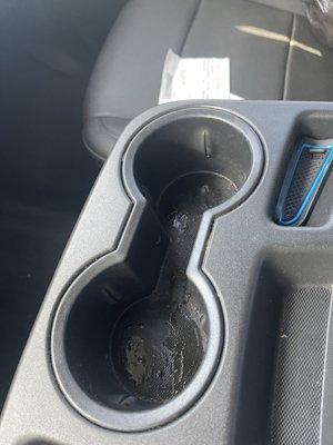 This is what a $280 detail gets you at A2 Auto Image. Cup holders that apparently don't get touched during a interior detail.