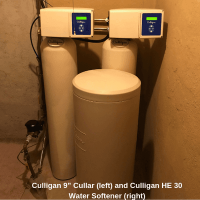 Culligan 9" Cullar (left) and Culligan HE 30 Water Softener (right)