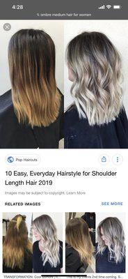 This is how I wanted my hair the top right photo