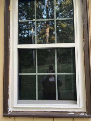 Window before vinyl wrap of wood trim.  I did not want my wood trim covered.