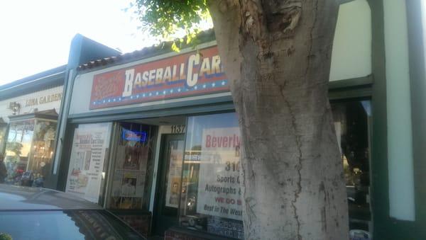 The store front of the Beverly Hills Baseball Card Shop