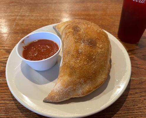 Calzone - all meats plus mozzarella cheese with a side of marinara