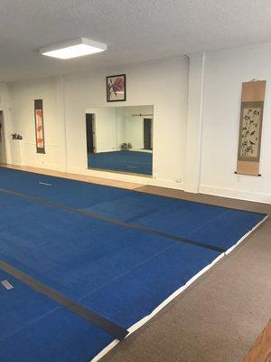 Another view of our dojo, however, we have added two scrolls on the wall.