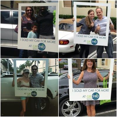 Collage of Customers and their cars we've purchased.  We're the number one place to sell you car in Palm Beach county