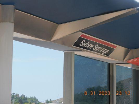 Sabre Springs terminal welcomes you with clean stops and the dark glass that shades you from the heat and the suns rays.,