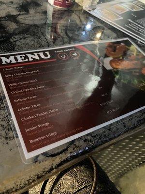 Food menu