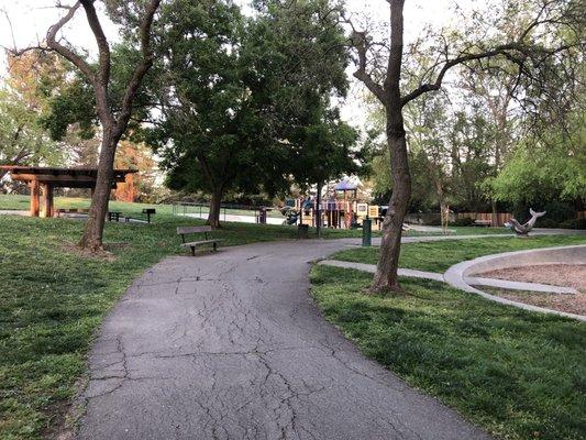 View of park play areas