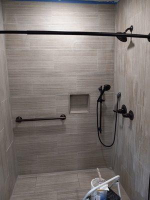 All tile walk in handicap shower