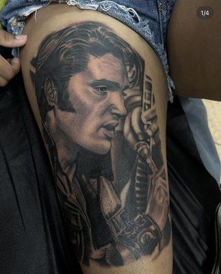 Fresh Elvis portrait tattoo