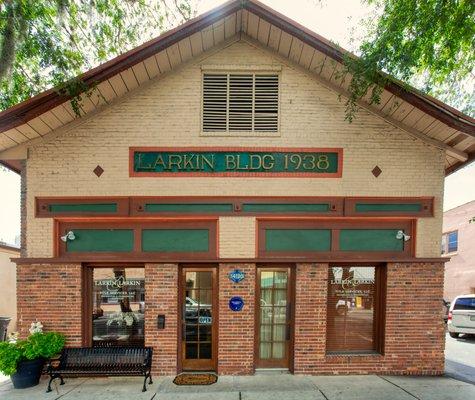 Constructed in 1932, the Larkin Building originally house a Mercantile store. The Larkin Brothers purchased it in 1938 for their law office.