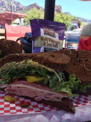 These are oversized Italian and turkey sandwiches on the delicious homemade bread.