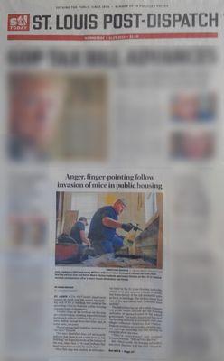 Steri-Clean Missouri has made it onto the front page of the St. Louis Post Dispatch!