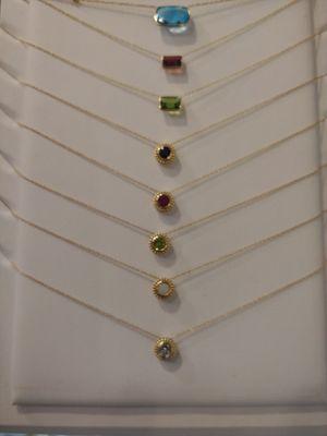 Asst colored stone necklaces