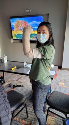 Our CLT, Isabelle, is modeling arm bandaging for patients with lymphedema. See our updates for more info!