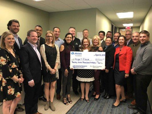 Allstate Foundation grant benefiting Hope's Door