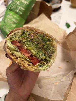 Falafel wrap interior