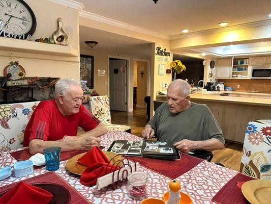 Resident Roger and John exchanging stories on their hobbies.