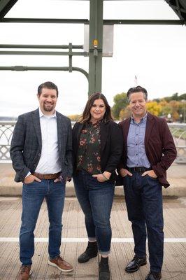 Left to right: Colby Voigt-
 Funeral Director, Julie Gilmer-Events Curator, Kelly Roberts-Founder