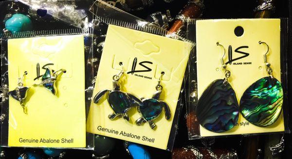 Abalone shell  $6 earrings at the KC Gem & Mineral Show. Picked them up in the shape of stingrays and turtles!