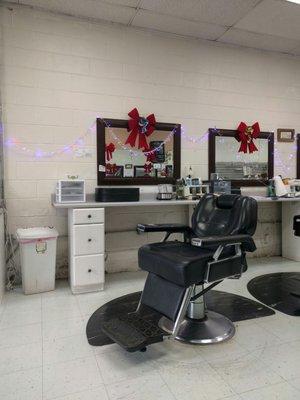 Michael's barber shop the waiting area