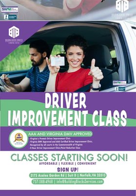 Virginia courts and DMV approved Driver Improvement Course.