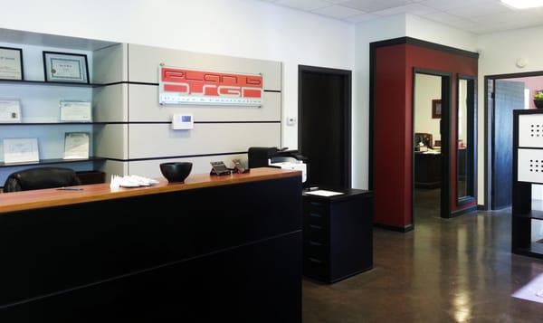 We recently expanded our office space.  Here's a look at the front reception area.