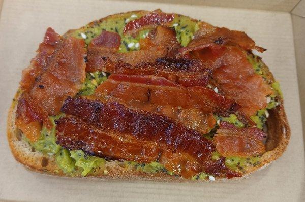 Bacon Topped Avocado Toast