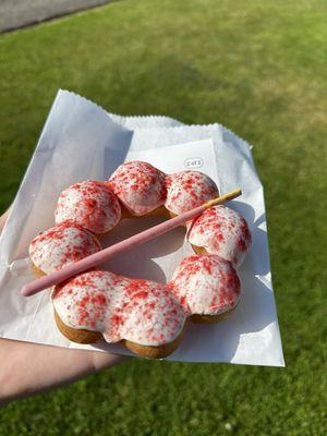 strawberry mochi donut