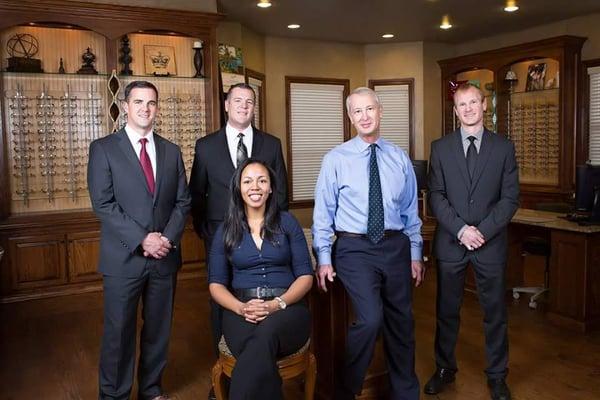 Our doctors from L/R: Dr. Jonathan Poe; Dr. John Smay; Dr. Shabree Nichols; Dr. Tom Blue; Dr. Corey Christensen