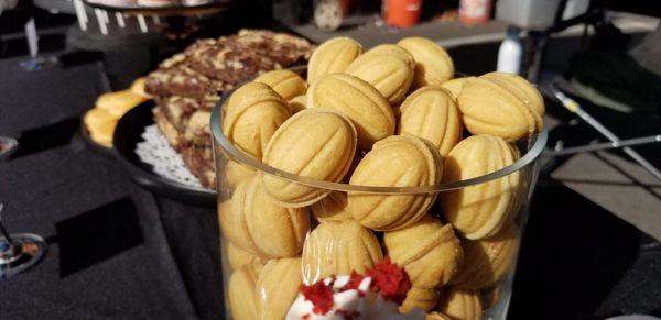 Oreshki - walnut shaped cookie with creamy dulce de leche filling