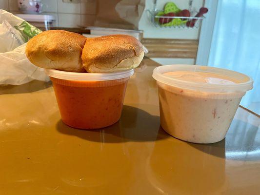 Chef Ed's Famous Crab Bisque, Fired Roasted Tomato soup