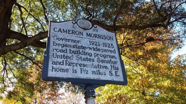 Cameron Morrison Historical Marker