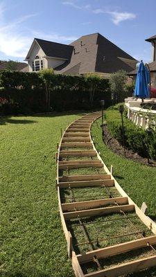 Sidewalk steps connected with rebar