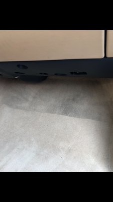 Water damage in front passenger floorboard.  Water also poured out onto my friend's feet during the test drive.