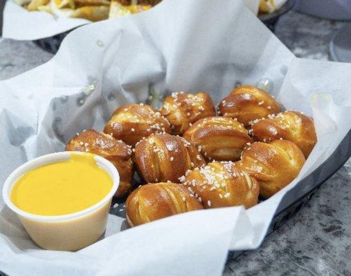 Pretzel bites and beer cheese