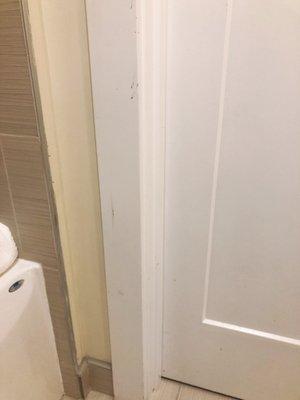 Bathroom door frame that needed a good wash