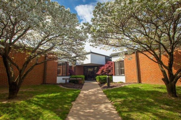 The entrance to Dammert Skilled Nursing is as peaceful as it is beautiful.