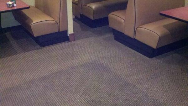 Commercial Carpet Cleaning of a local eatery