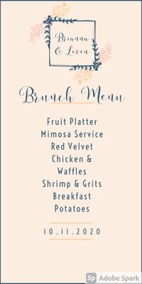 Customized brunch menu