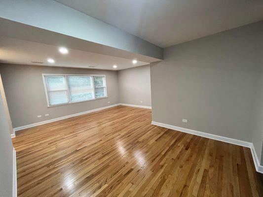 Living room - paint , electrical, new lights, new baseboards, floor