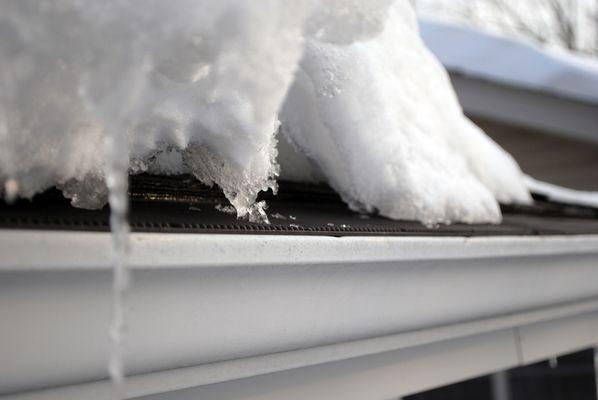 Raindrop Gutter Guards work great in the winter, but add heat cables for even better performance.