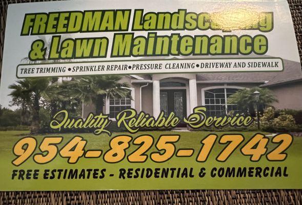 Fredman Landscaping & Lawn Maintenance