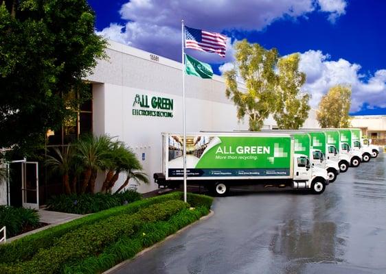 All Green Electronics Recycling Global Headquarters in Tustin, CA. IT Asset Disposition, IT Recycling, Data Destruction services