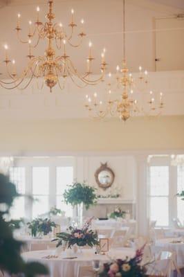 Chandeliers and centerpieces at the Glendale Lyceum.