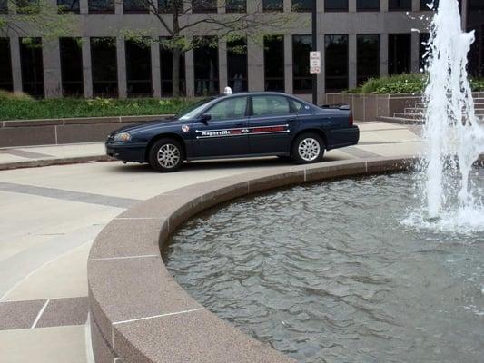 Naperville Taxi #007 at the Naperville City Hall.