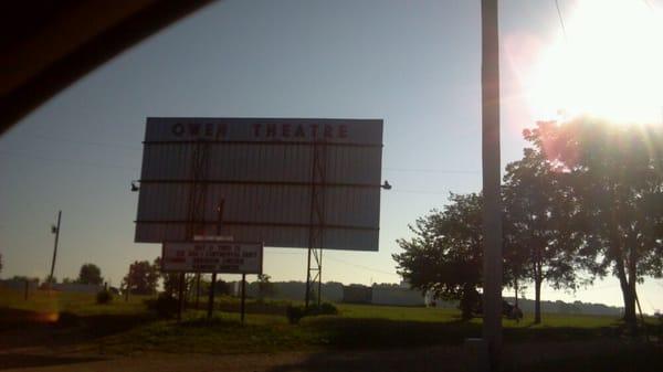 Back of the movie screen at Owen's Drive-in Theatre