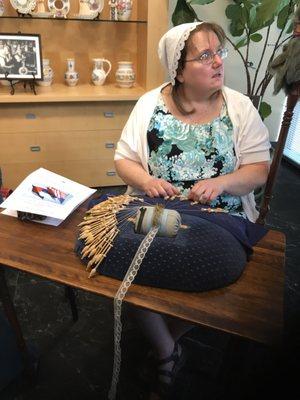 A 3rd exhibit: watching her make lace.