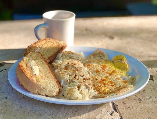 Two Eggs, Hash Browns & Homemade Toast