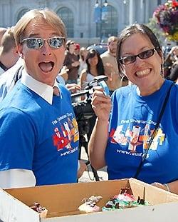 Celebrating at City Hall, June 17, 2008