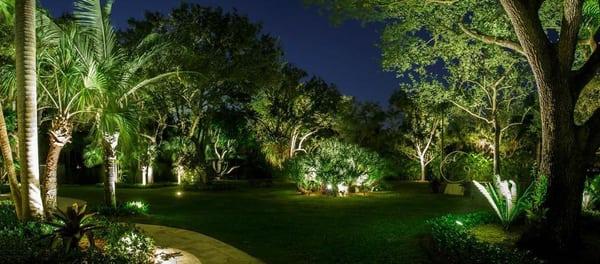 Pinecrest, South Florida.  LED Landscape Lighting.  Low Voltage